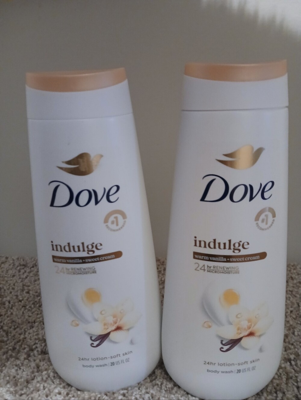 Dove Warm Vanilla And Sweet Cream Body Wash Set Of 2